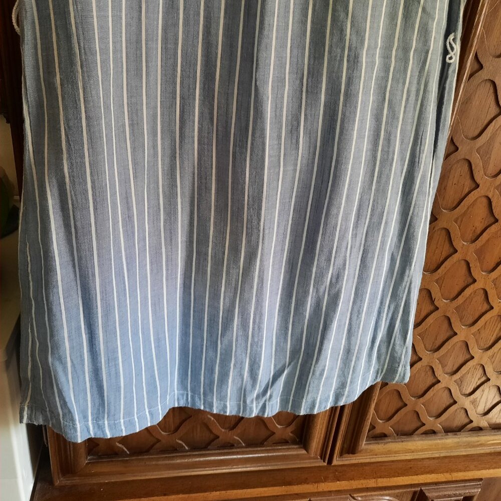 TO RELIST -Old Navy Flutter Sleeve Tie-Belt Shirt Dress - Chambray Stripes, Sz S - Picture 11 of 16